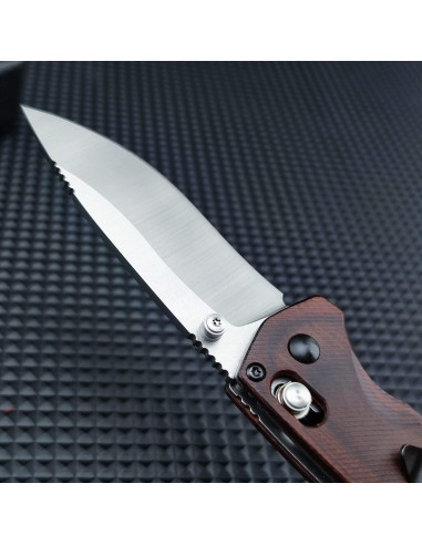 Cuchillo Plegable HUAAO 7" Acero D2 Mango de Madera