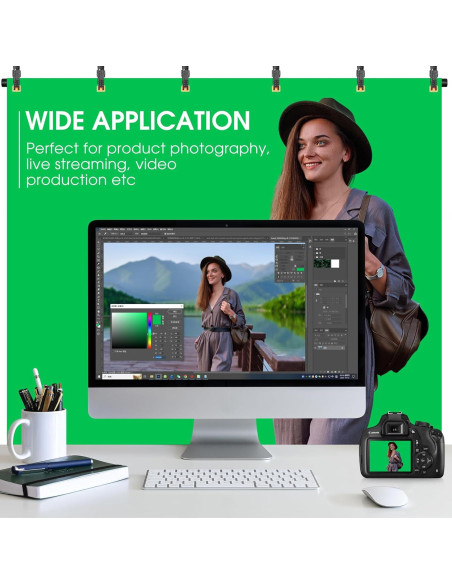 Fondo de Pantalla Verde Coliflor 1.83x1.52m con Soporte Ajustable Fondo de Pantalla Verde Coliflor 1.83x1.52m con Soporte Ajustable