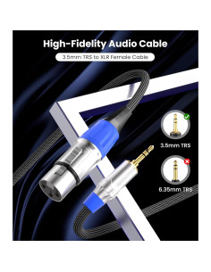Cable de Micrófono XLR a 3.5mm Tisino 1 pie (30.48 cm) 2
