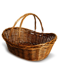 Cesta de Mimbre Tejida a Mano Wald Imports 35.6x14cm Marrón