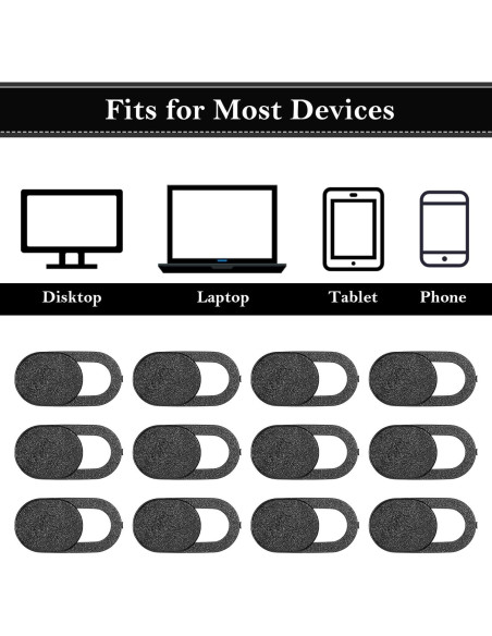 Cubierta de Webcam JIYIN 12 Pcs Deslizante Privacidad