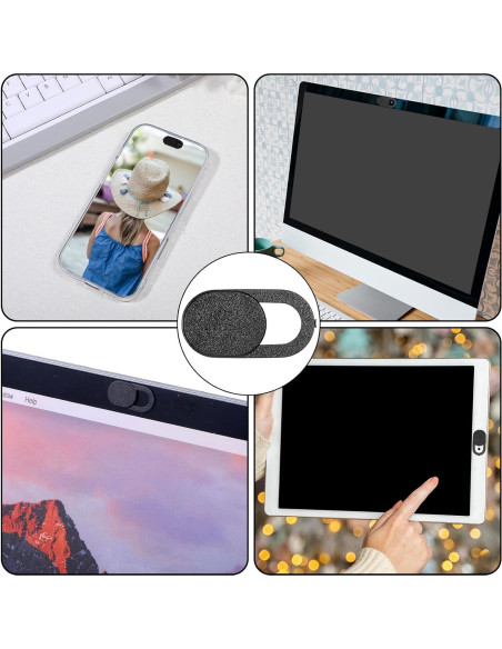 Cubierta de Webcam JIYIN 12 Pcs Deslizante Privacidad