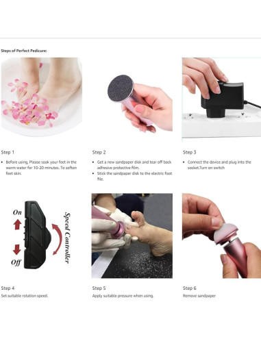 Removedor de Callos Eléctrico Ravifun con 60 Discos de Lija