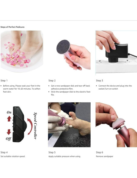 Removedor de Callos Eléctrico Ravifun con 60 Discos de Lija Removedor de Callos Eléctrico Ravifun con 60 Discos de Lija