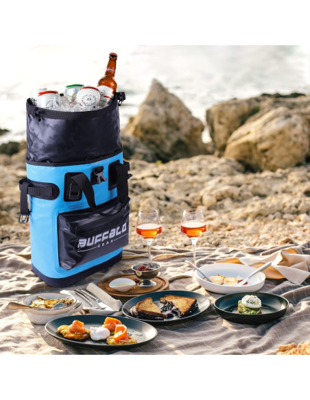 Mochila Enfriadora Aislada Buffalo Gear 18L Impermeable Azul