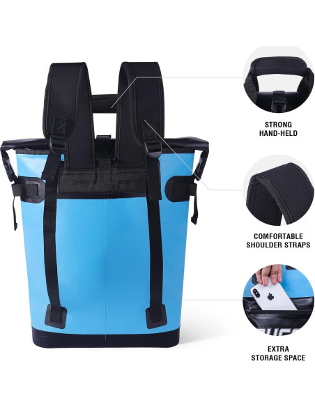 Mochila Enfriadora Aislada Buffalo Gear 18L Impermeable Azul