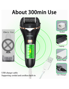 Removedor de Callos Eléctrico CIVYPRO BK-506 Recargable Negro 2