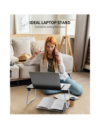 Mesa de Regazo Plegable Ruxury Soporte para Laptop Negro