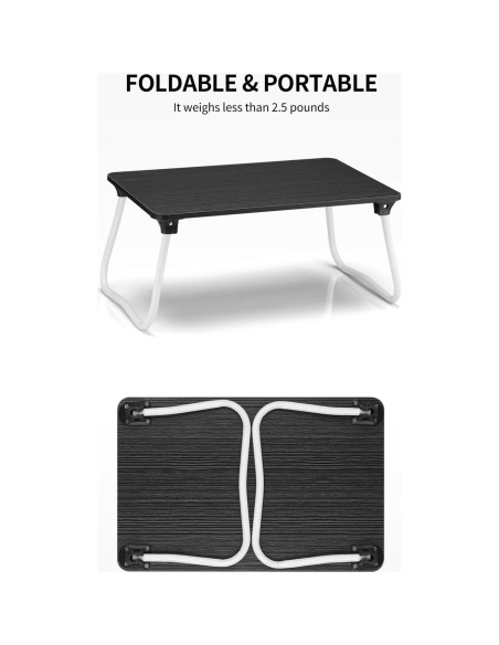 Mesa de Regazo Plegable Ruxury Soporte para Laptop Negro