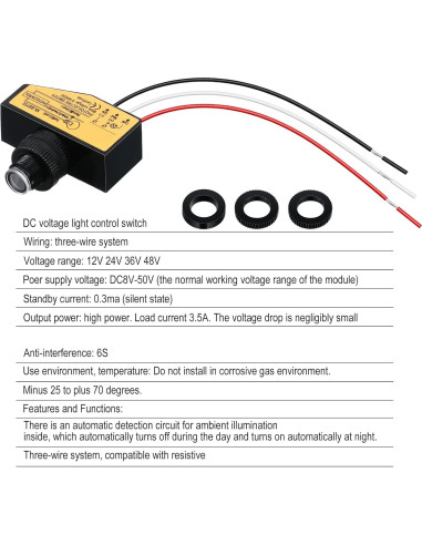 Interruptor Fotoeléctrico DC 12V 24V 36V 48V Landhoow - 2 Piezas