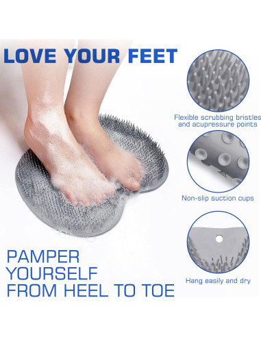 2PACK Alfombrilla Exfoliante para Pies SZZYXD con Ventosas 27.7x20cm