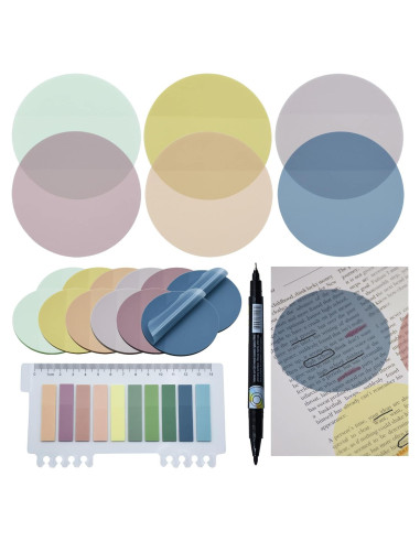 Notas Adhesivas Transparentes YOUDEFUL 800 Pcs 7cm Redondas