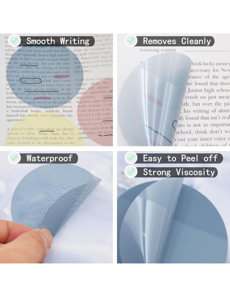 Notas Adhesivas Transparentes YOUDEFUL 800 Pcs 7cm Redondas