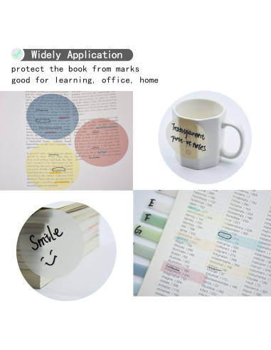 Notas Adhesivas Transparentes YOUDEFUL 800 Pcs 7cm Redondas