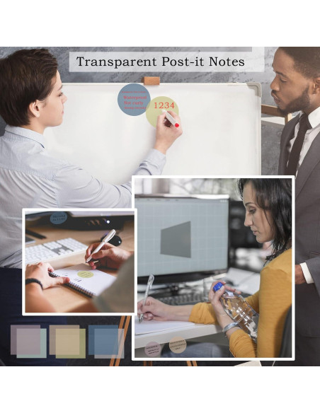 Notas Adhesivas Transparentes YOUDEFUL 800 Pcs 7cm Redondas