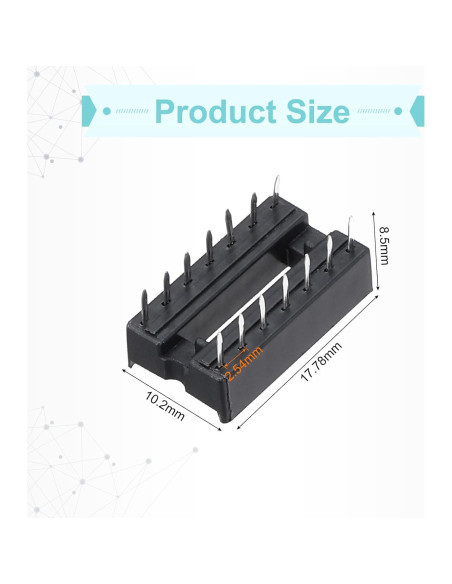 Adaptador de Zócalo DIP IC 14 Pines MECCANIXITY 80 Pcs 2.54mm