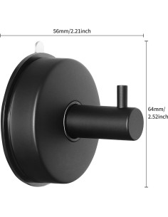Ganchos de Ventosa SOCONT de Acero Inoxidable Negro Mate - 2 Piezas 2