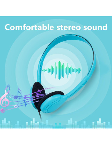 Paquete de 10 Auriculares para Niños TJZXGUI Multicolor