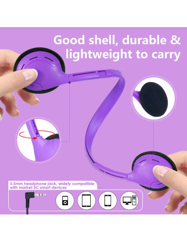 Paquete de 10 Auriculares para Niños TJZXGUI Multicolor