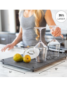 Alfombrilla de Secado de Piedra Natural Siren Stone 48x38cm 2