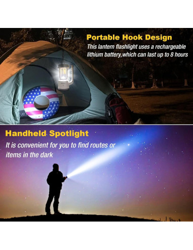 Linterna de Camping Recargable CREATESTAR 4000mAh 20W 4 Modos