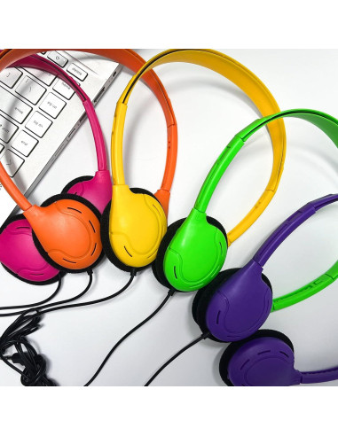 10 Auriculares para Niños ZHENWAY Multicolor 3.5mm Aula