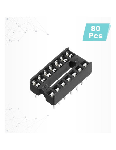 Adaptador de Zócalo DIP IC 14 Pines MECCANIXITY 80 Pcs 2.54mm