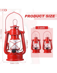 Lámpara de Tormenta LED Vintage Hortsun 20.32 cm - 2 Pzs 2