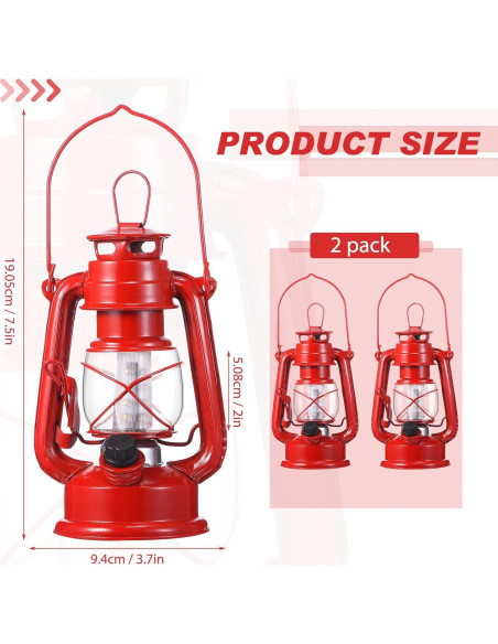 Lámpara de Tormenta LED Vintage Hortsun 20.32 cm - 2 Pzs
