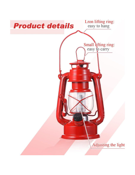 Lámpara de Tormenta LED Vintage Hortsun 20.32 cm - 2 Pzs