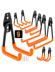 Ganchos de Almacenamiento QcoQce 9 Pack Alta Resistencia Naranja
