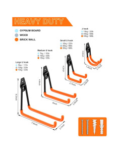 Ganchos de Almacenamiento QcoQce 9 Pack Alta Resistencia Naranja 2