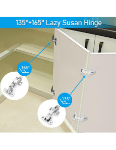 Bisagras ocultas de 165 HanOrson - 1 par de acero inoxidable 2