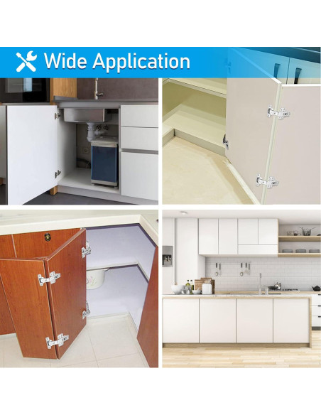 Bisagras ocultas de 165 HanOrson - 1 par de acero inoxidable