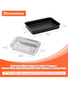 Bandeja de Captura QuliMetal 93305 para Parrillas Weber 21.8 cm 2