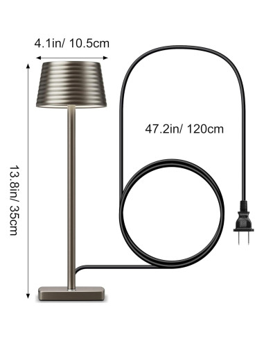 Lámpara de Mesa LED YHT S816B Cromo Regulable 2 Brillos