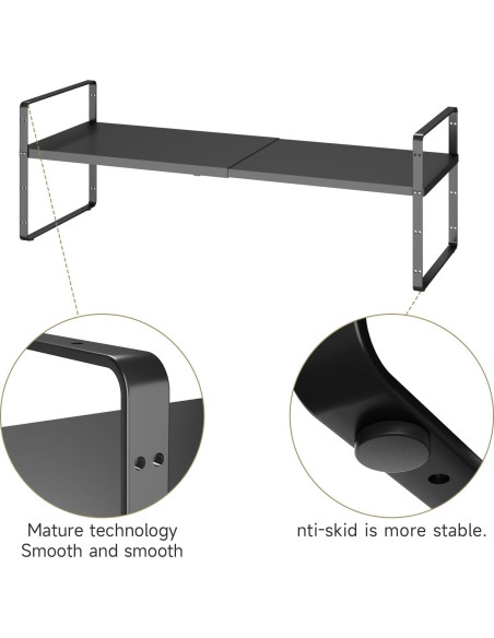 Organizador de Estante Expandible TAIHEIS 41.91-68.58 cm Negro Organizador de Estante Expandible TAIHEIS 41.91-68.58 cm Negro