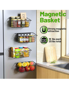 Estante Magnético para Refrigerador Ofiray-home 2 Unidades Negro 2