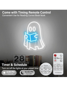 Luz de neón libro de lectura fantasma MinIeoh 25.4x22.9cm 2