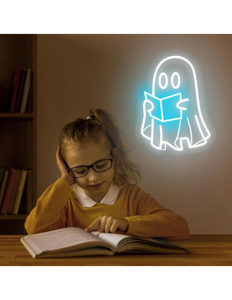 Luz de neón libro de lectura fantasma MinIeoh 25.4x22.9cm