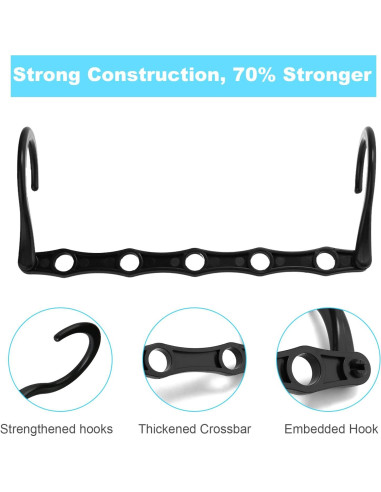 10 Perchas Ahorra Espacio DUCOO - Organizadores de Armario Negros