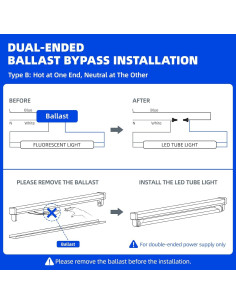 Barrina Tubos LED T8 4FT 24W 3200LM Luz 6000K 8 Paquetes 2
