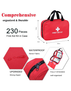 Kit de Primeros Auxilios Ykall 230 Piezas Compacto y Ligero 2