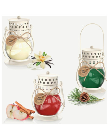 Conjunto de 3 Velas Aromáticas Funxim - Cedro, Canela, Vainilla