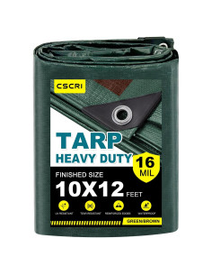 Lona Resistente al Agua CSCRI 3.05x3.66m Verde/Marrón