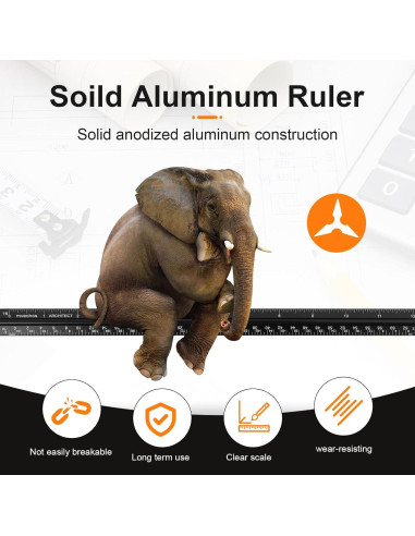 Regla Triangular de Aluminio Mveohos 30.48 cm Grabada Laser