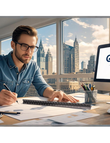 Regla Triangular de Aluminio Mveohos 30.48 cm Grabada Laser