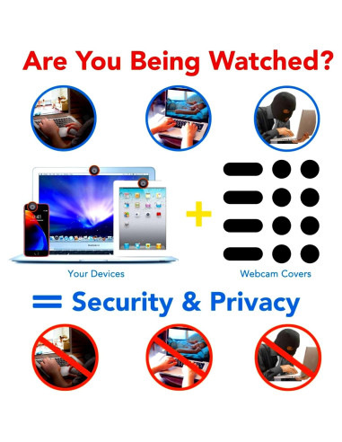 Cubierta de Webcam JiSiTeCai - Protección Privacidad 12 pcs Negro