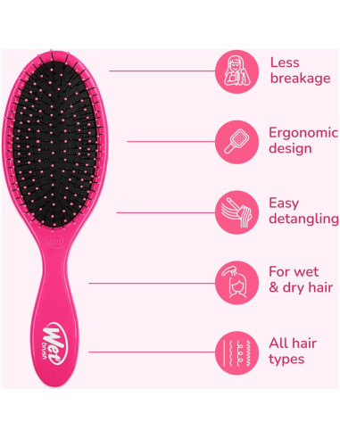 Cepillo Desenredante Wet Brush Original Paquete de 2 Rosa/Púrpura