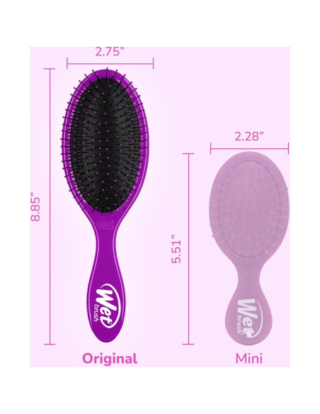 Cepillo Desenredante Wet Brush Original Paquete de 2 Rosa/Púrpura